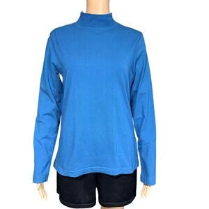 Croft & Barrow Womens Mock Neck Shirt Top Pullover Long Sleeve Black Medium
